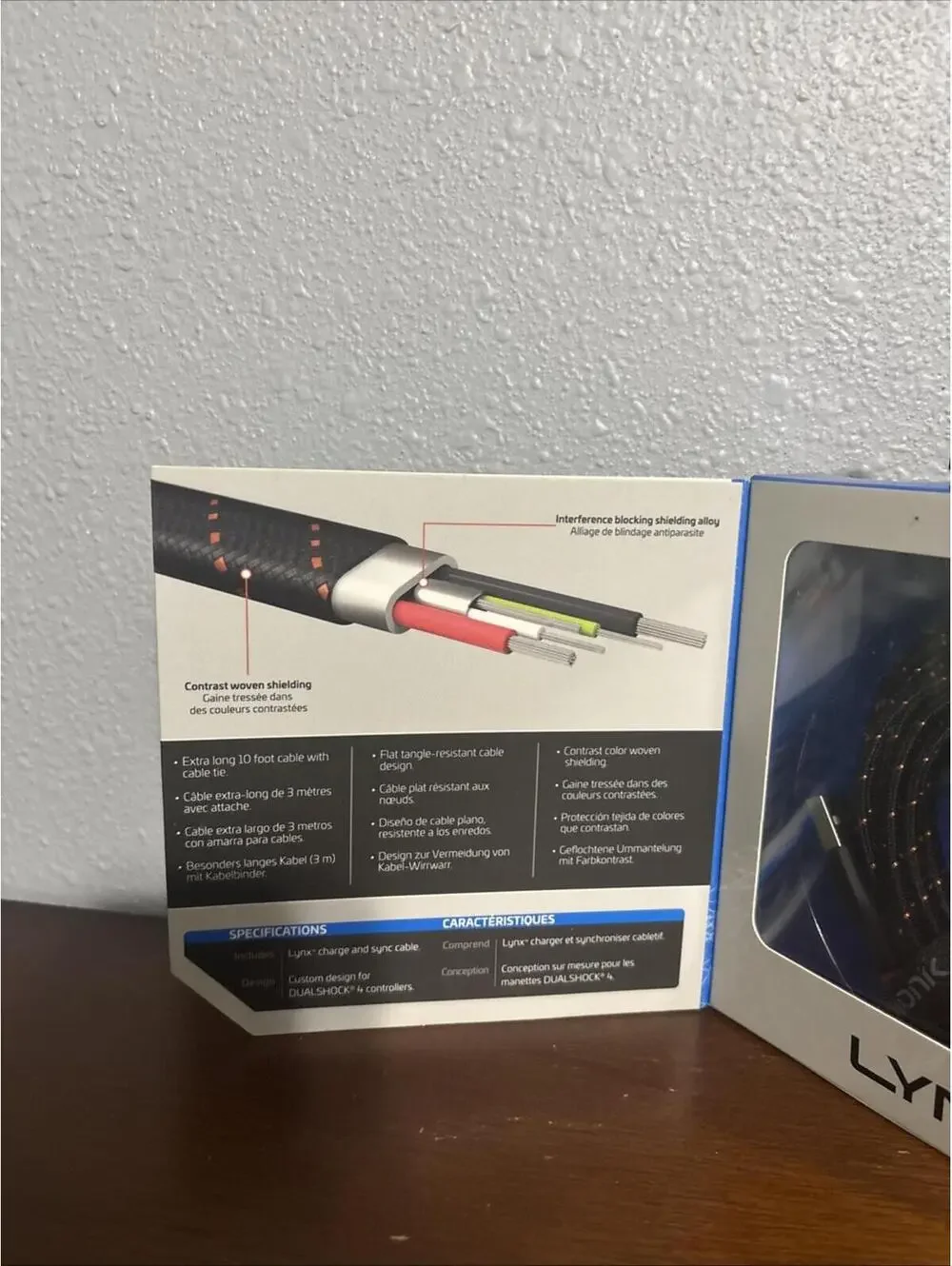 Lynx PlayStation 4 10 Foot Braided Charge & Sync Cable New In Box